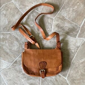 Noonday Collection Tan Crossbody Bag with Saddlebag Design